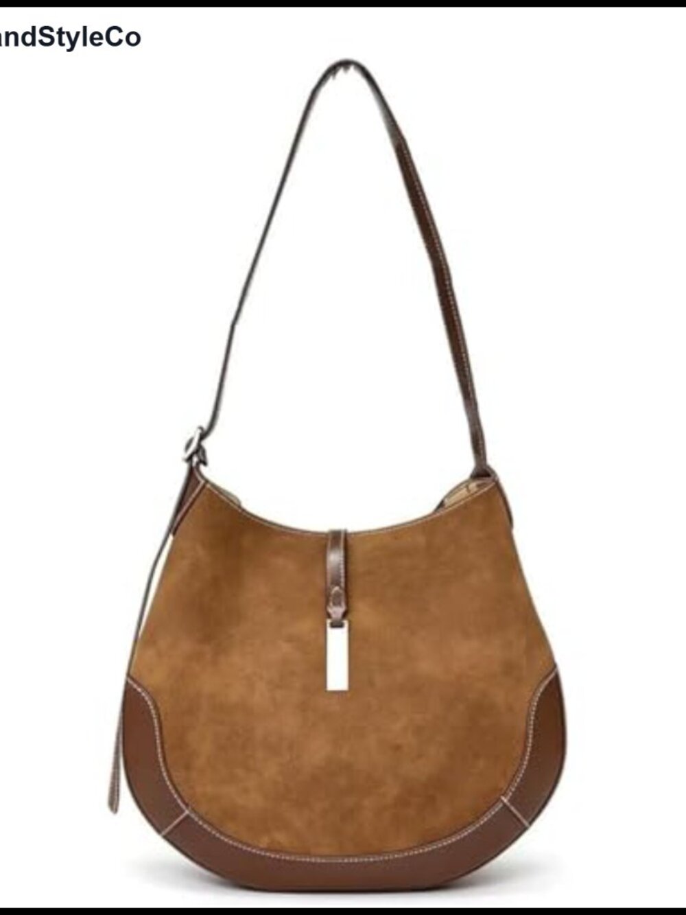 Faux Suede Hobo Shoulder Bag Slouchy Crossbody Purse